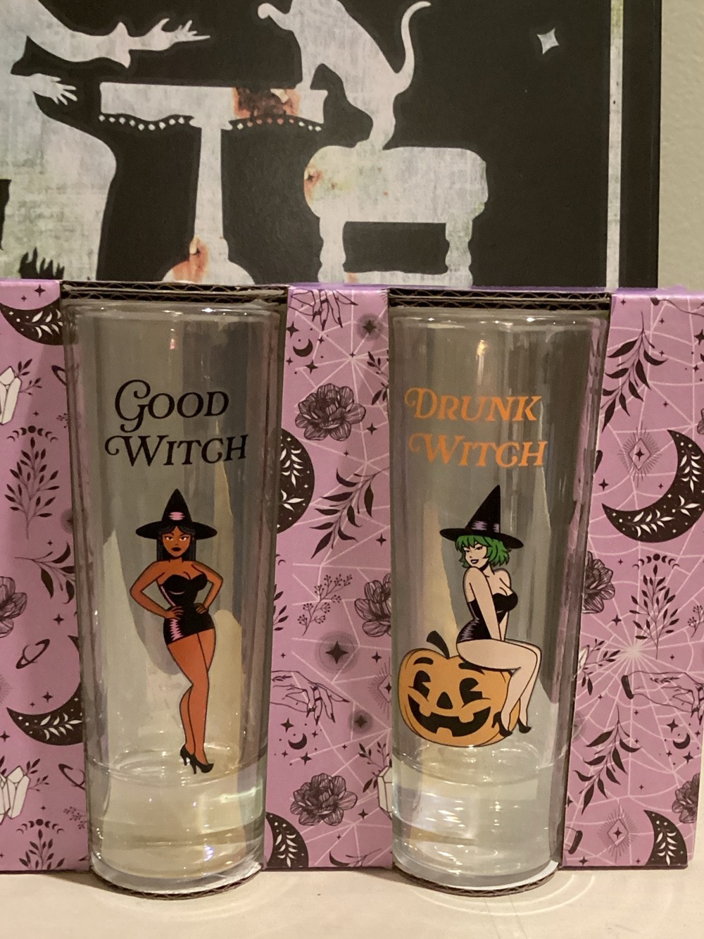Halloween Retro Witch Shot Glass Set - Picture 3 of 4